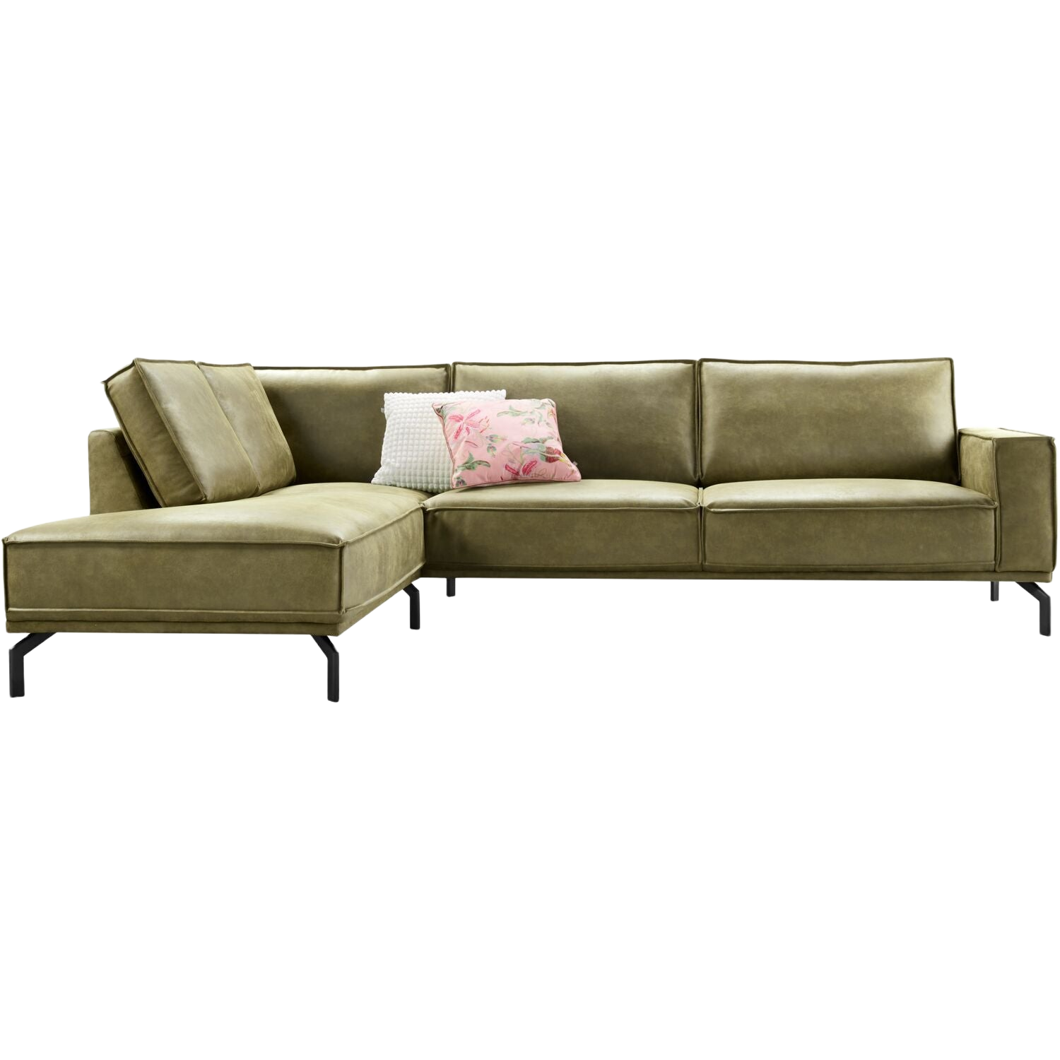 Hoekbank links Alburg mosgroen premium comfort