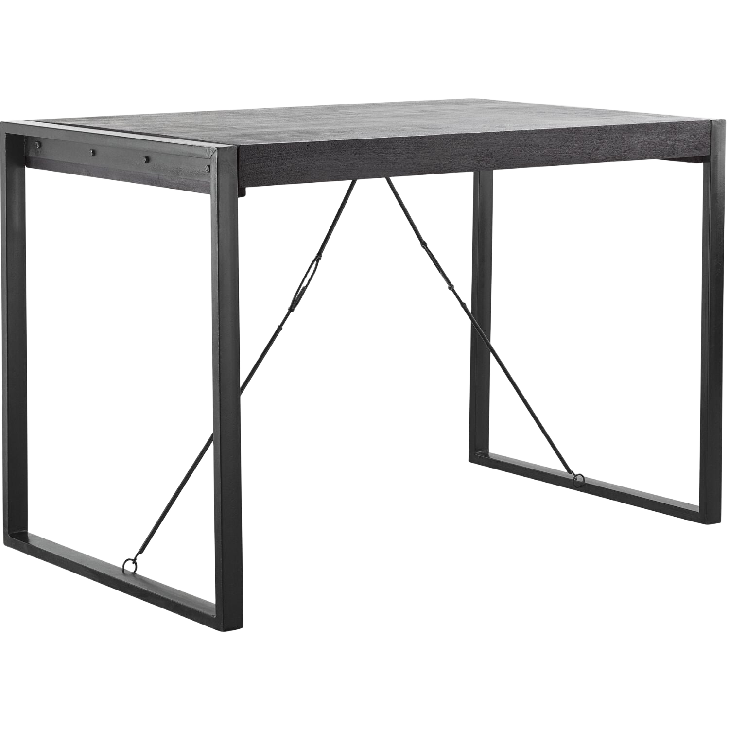 Bartafel Newhaven zwart mangohout 140x80 cm rechthoekig