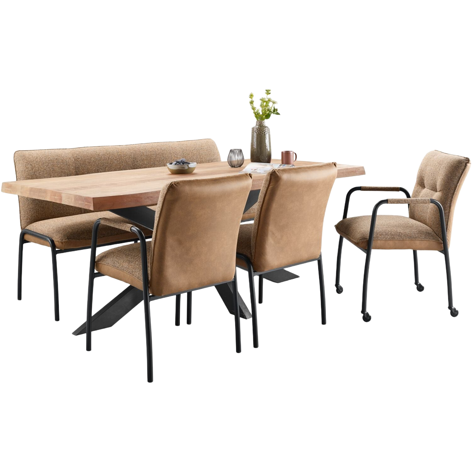 Eettafel Newhaven mangohout 180x90 cm rechthoekig
