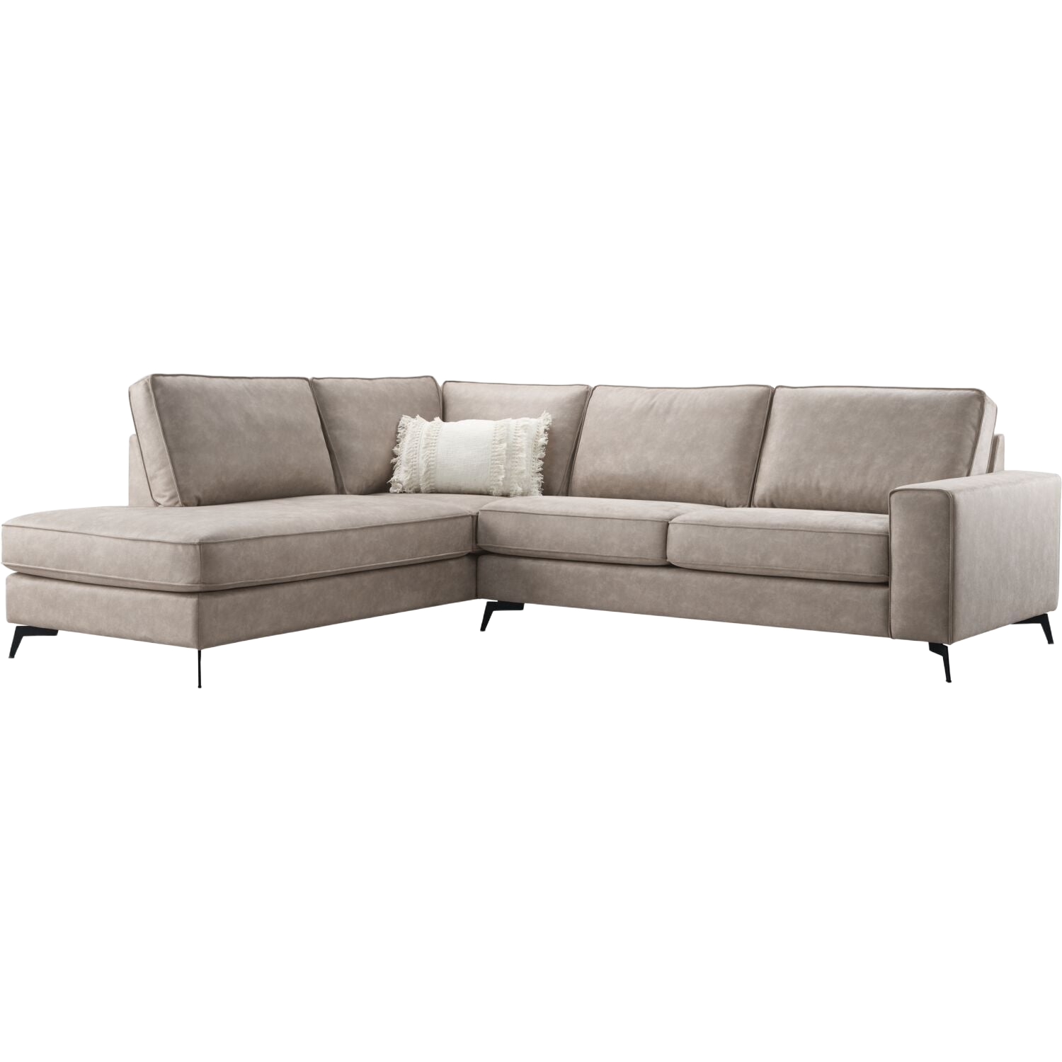 Hoekbank links Totham taupe microleder basic comfort