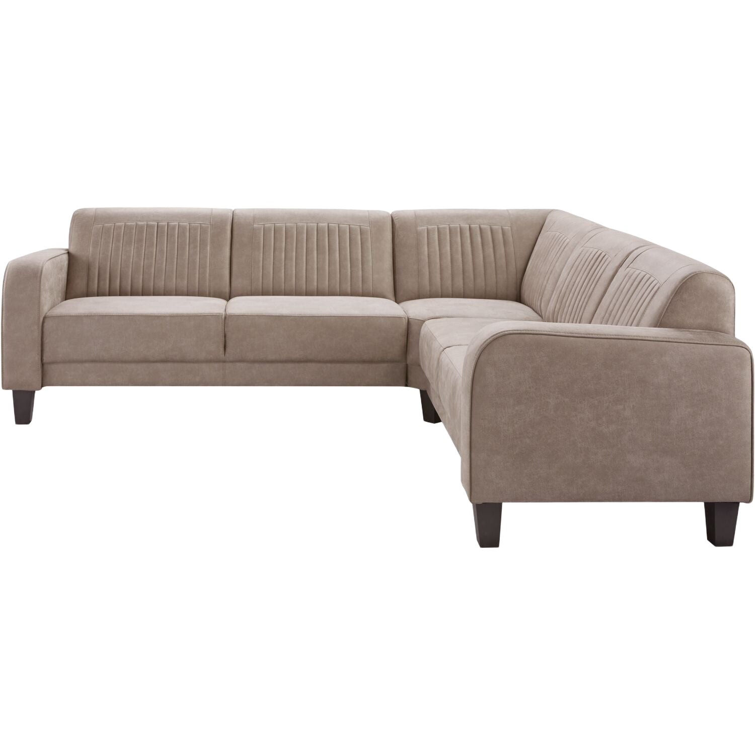 Hoekbank rechts Mills microleder taupe premium comfort