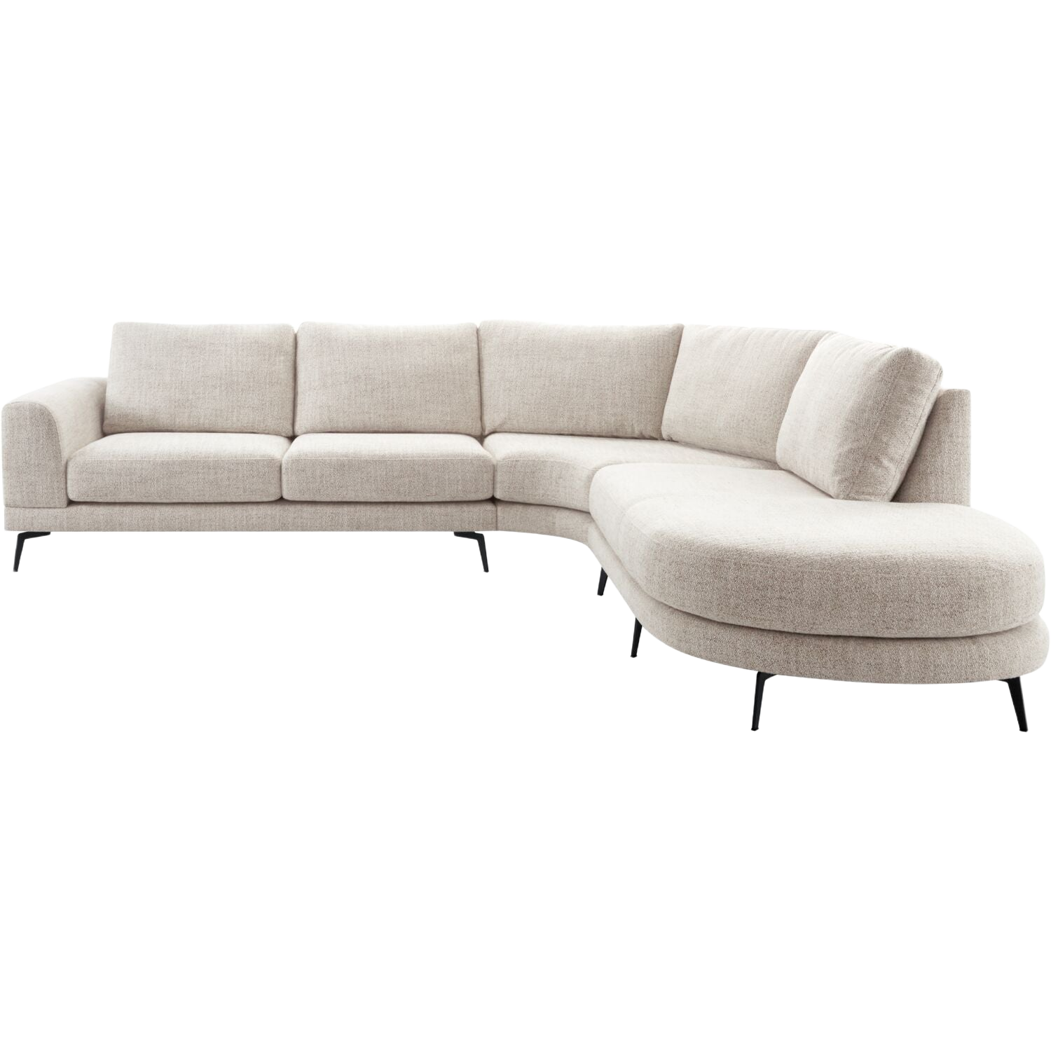 Hoekbank rechts Flandria beige basic comfort