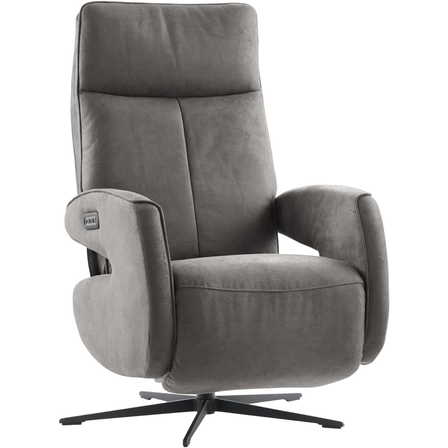 Relaxfauteuil Niland elektrisch medium microleder grijs