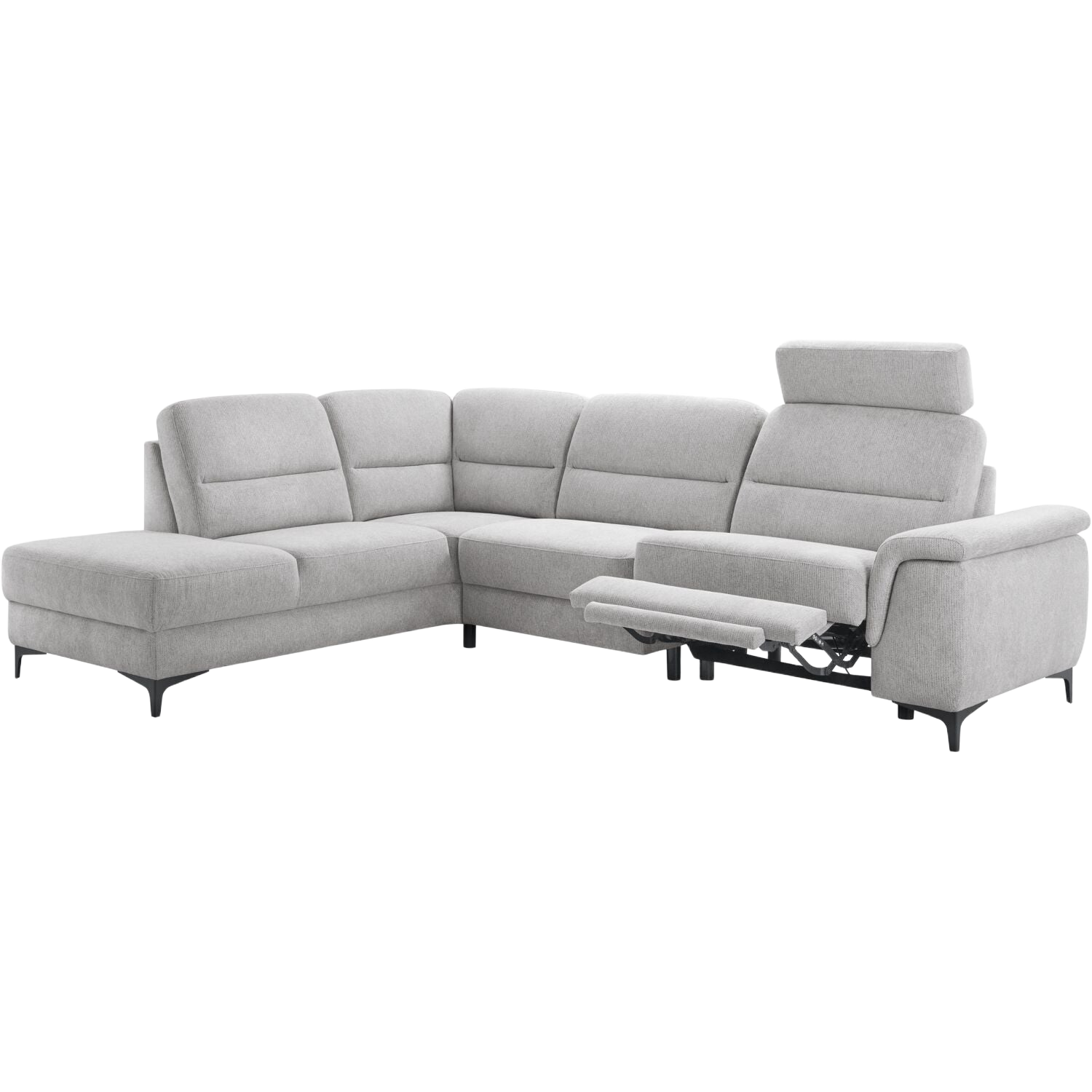 Hoekbank links Mirtho grijs relaxfunctie premium comfort
