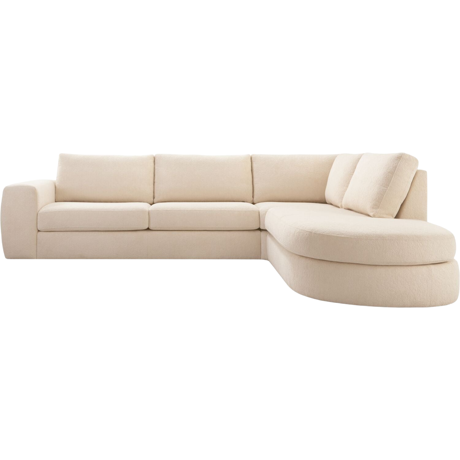Hoekbank rechts Azara beige basic comfort