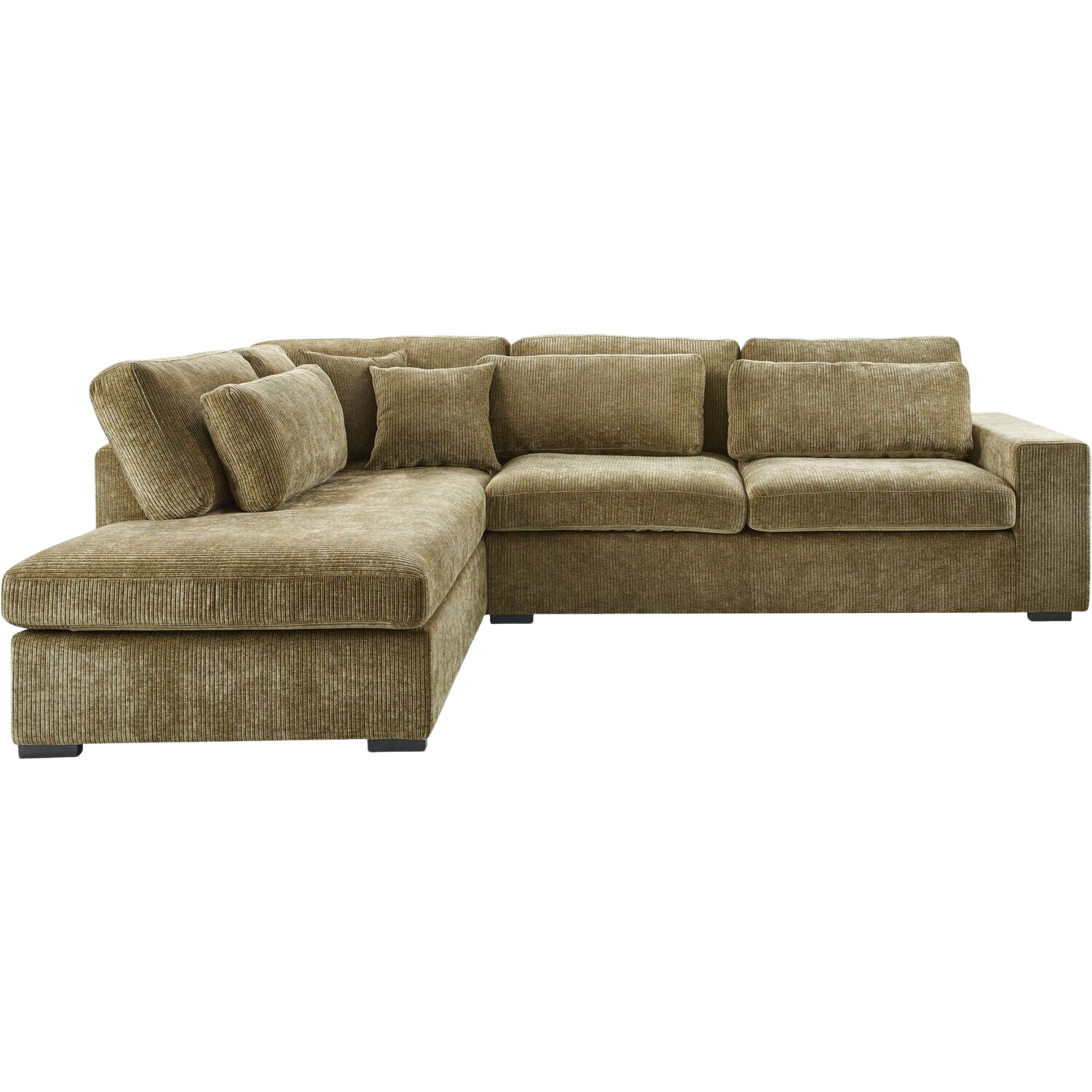 Hoekbank links Yukom groen met kussens premium comfort