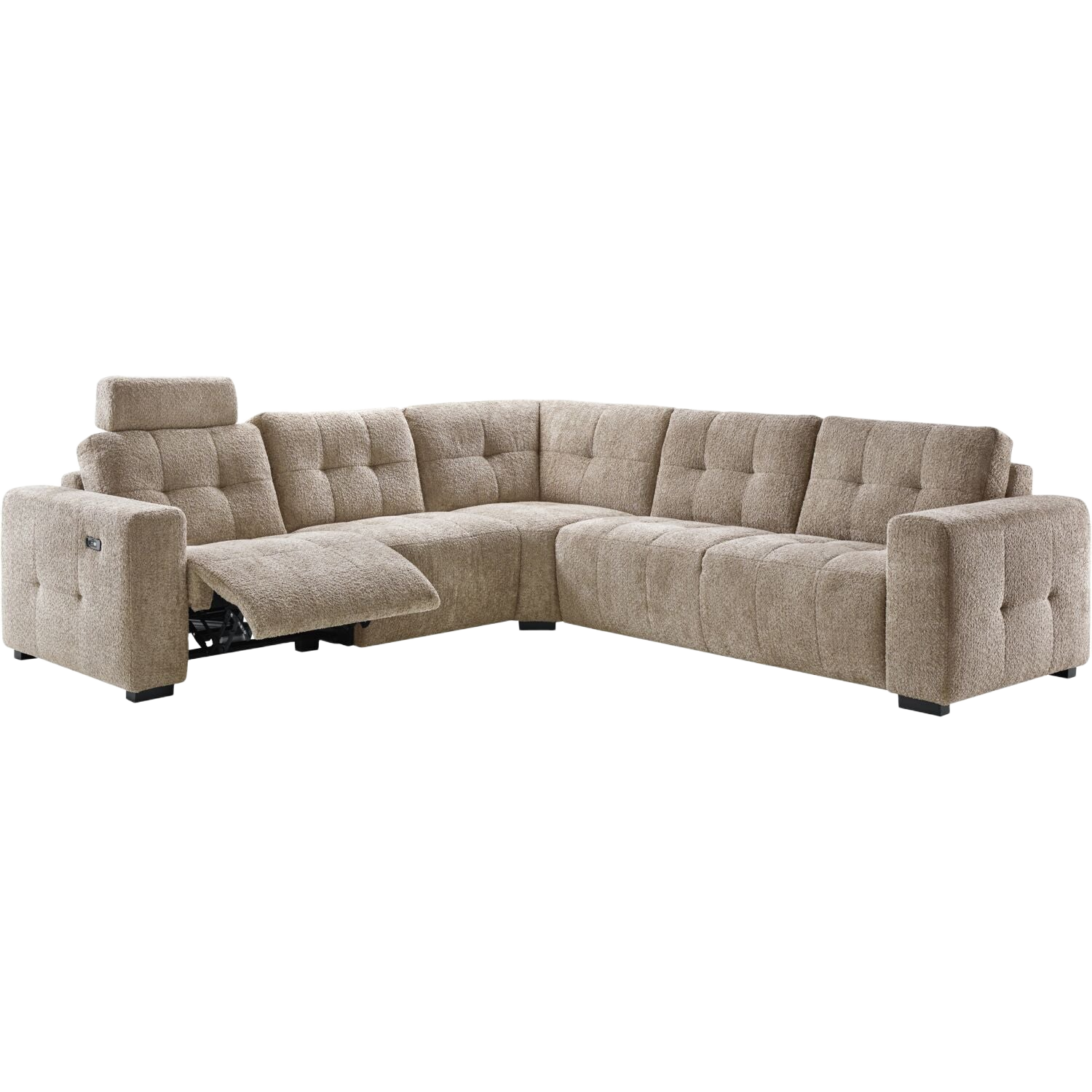 Hoekbank Moulti grijs relaxfunctie links premium comfort