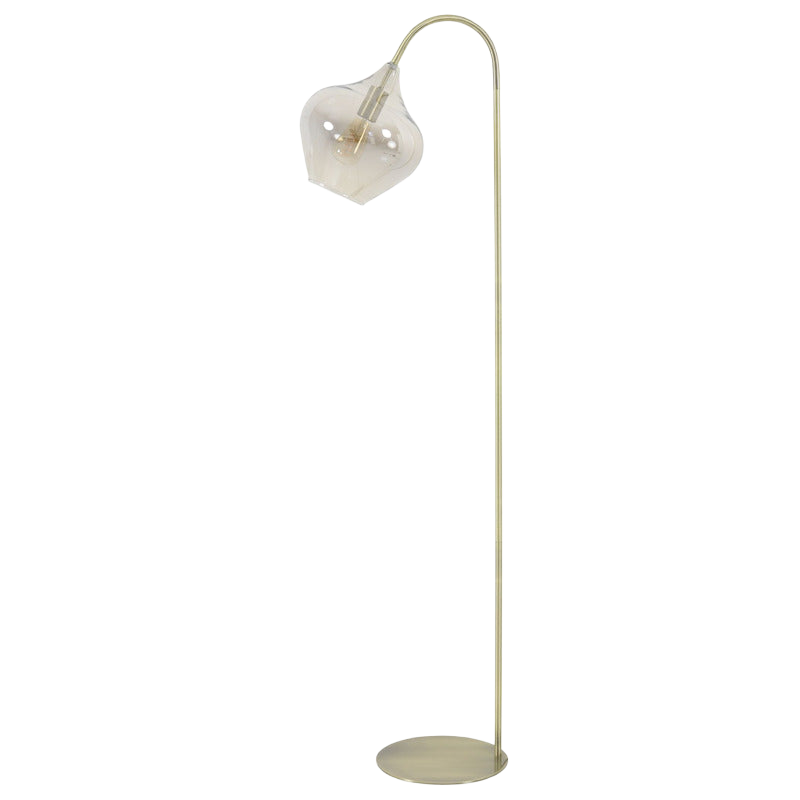 Vloerlamp Rakel antiek brons smoked glas