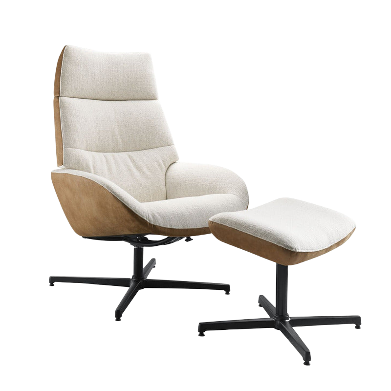 Hocker Erola beige bruin microleder