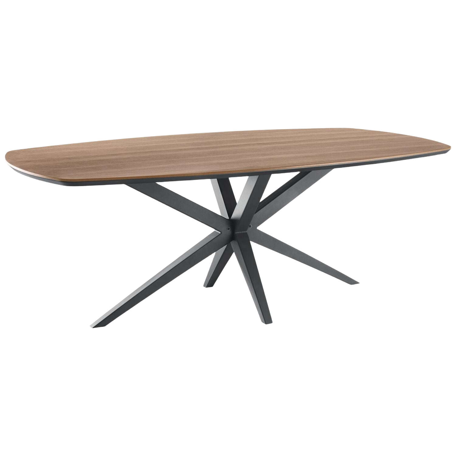 Eettafel Warita Deens ovaal houtstructuur 220x120cm