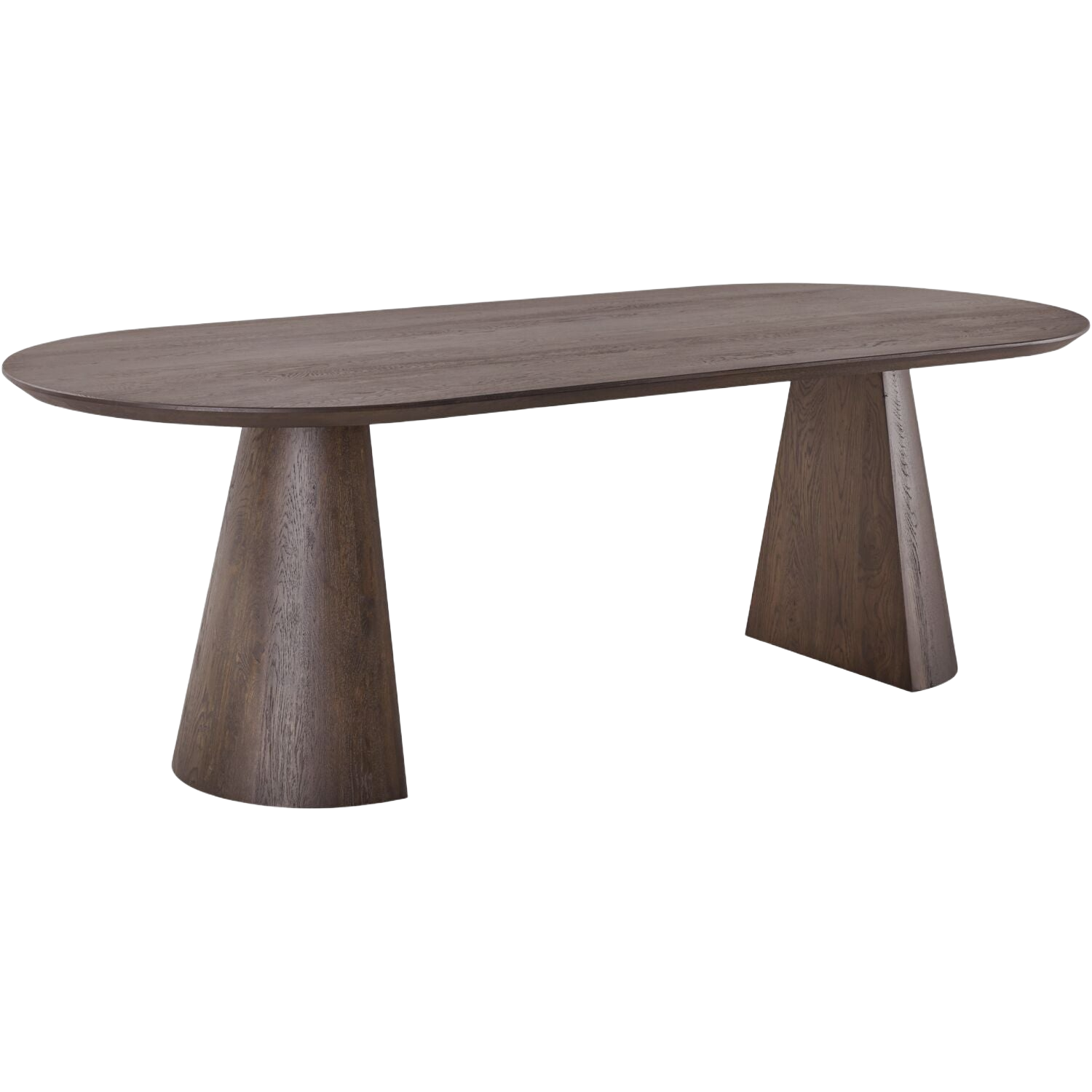 Eettafel Taranto plat ovaal donkerbruin 240x100cm