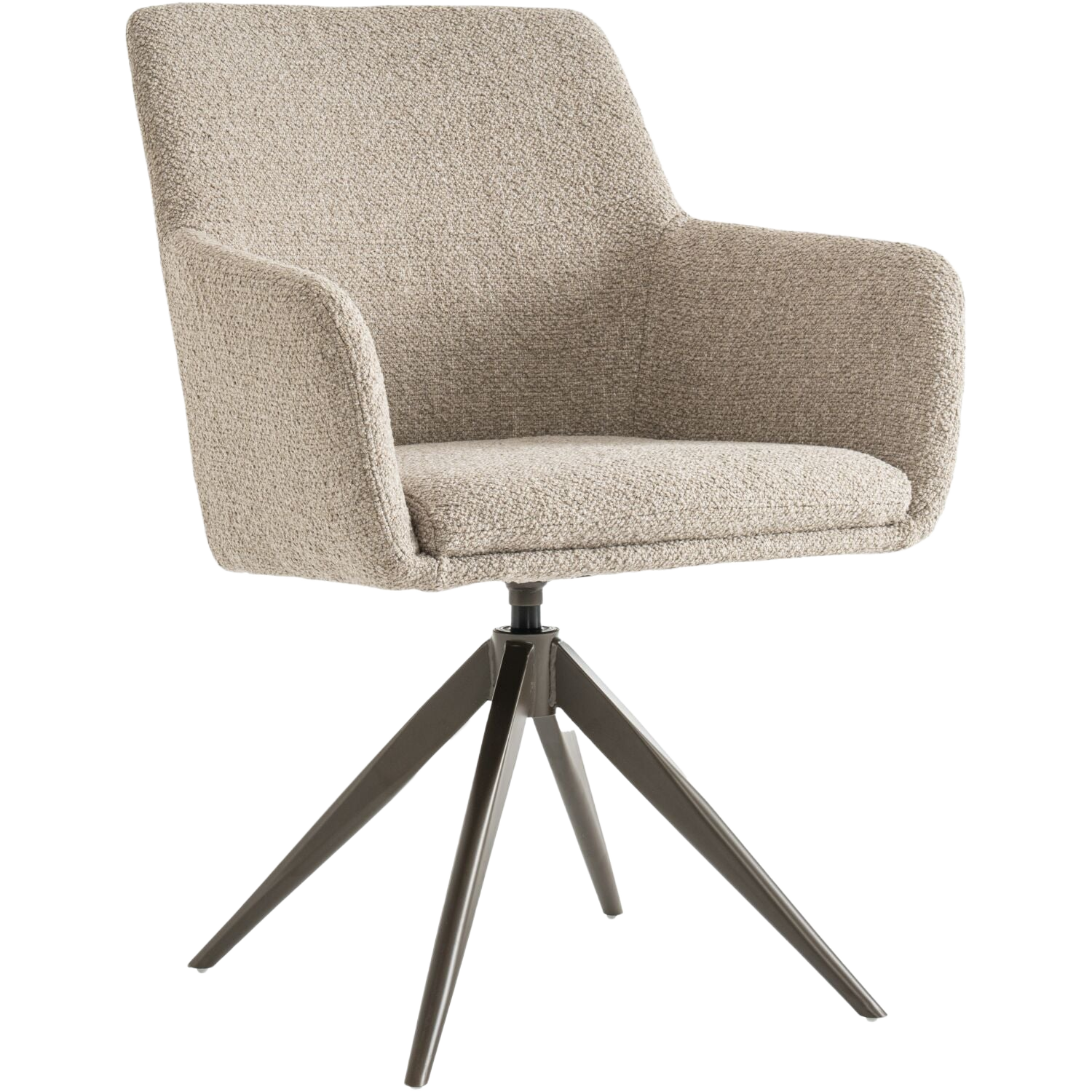 Eetkamerstoel Vinta beige metaal bruin