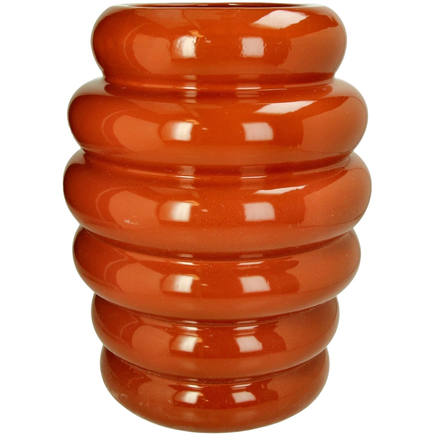 Vaas ribbel terracotta
