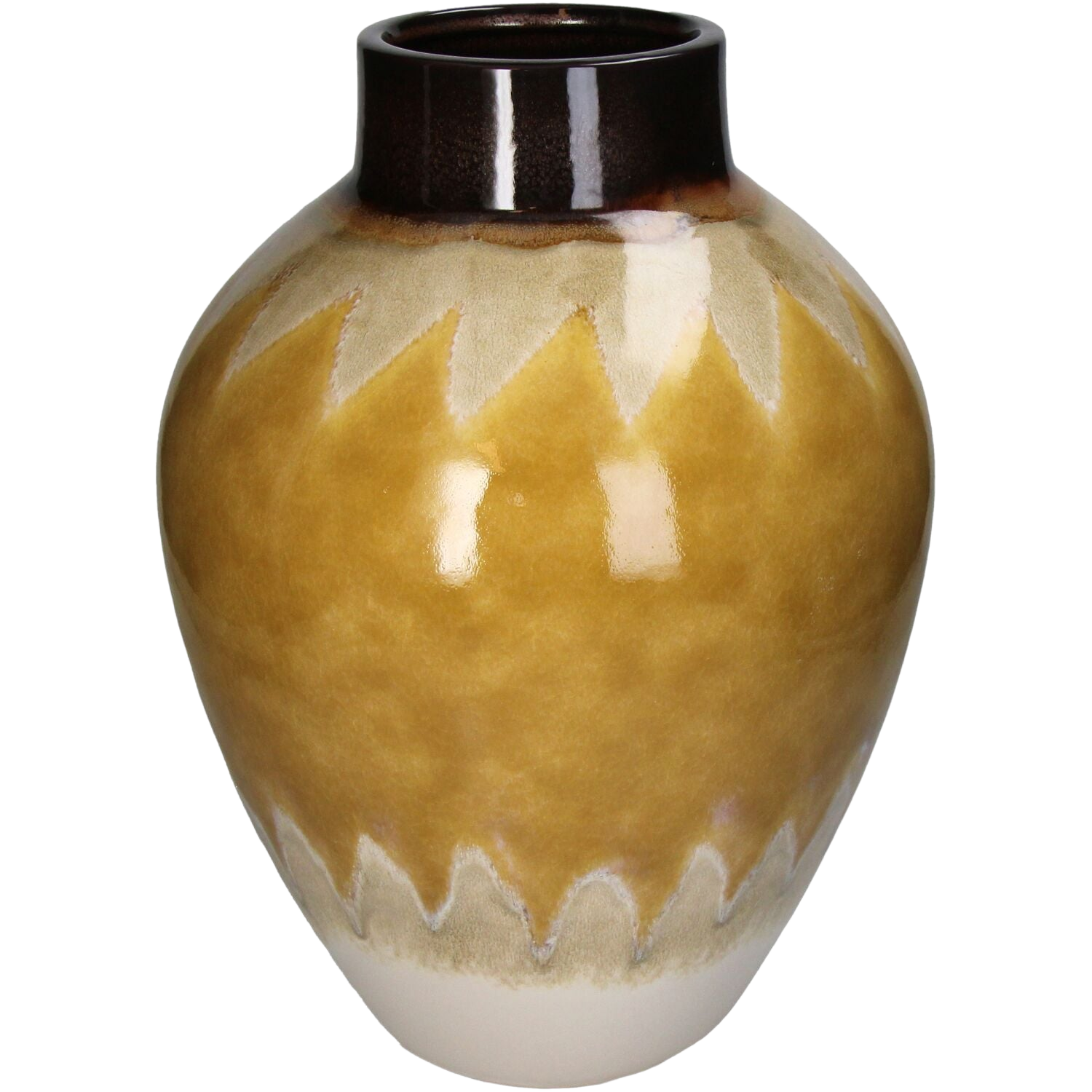 Vaas Stoneware rond geel