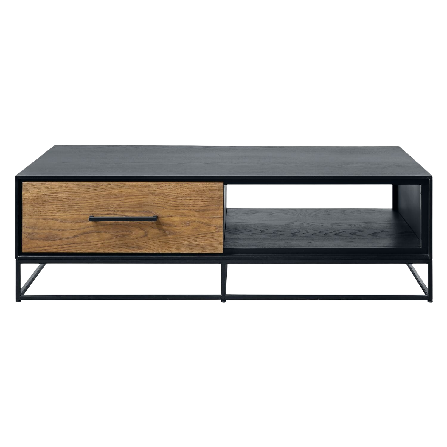 Salontafel Vinito (L124xB70) eiken fineer zwart/naturel