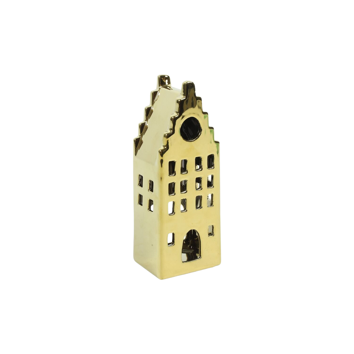 Theelichthouder Caposele huisje small goud