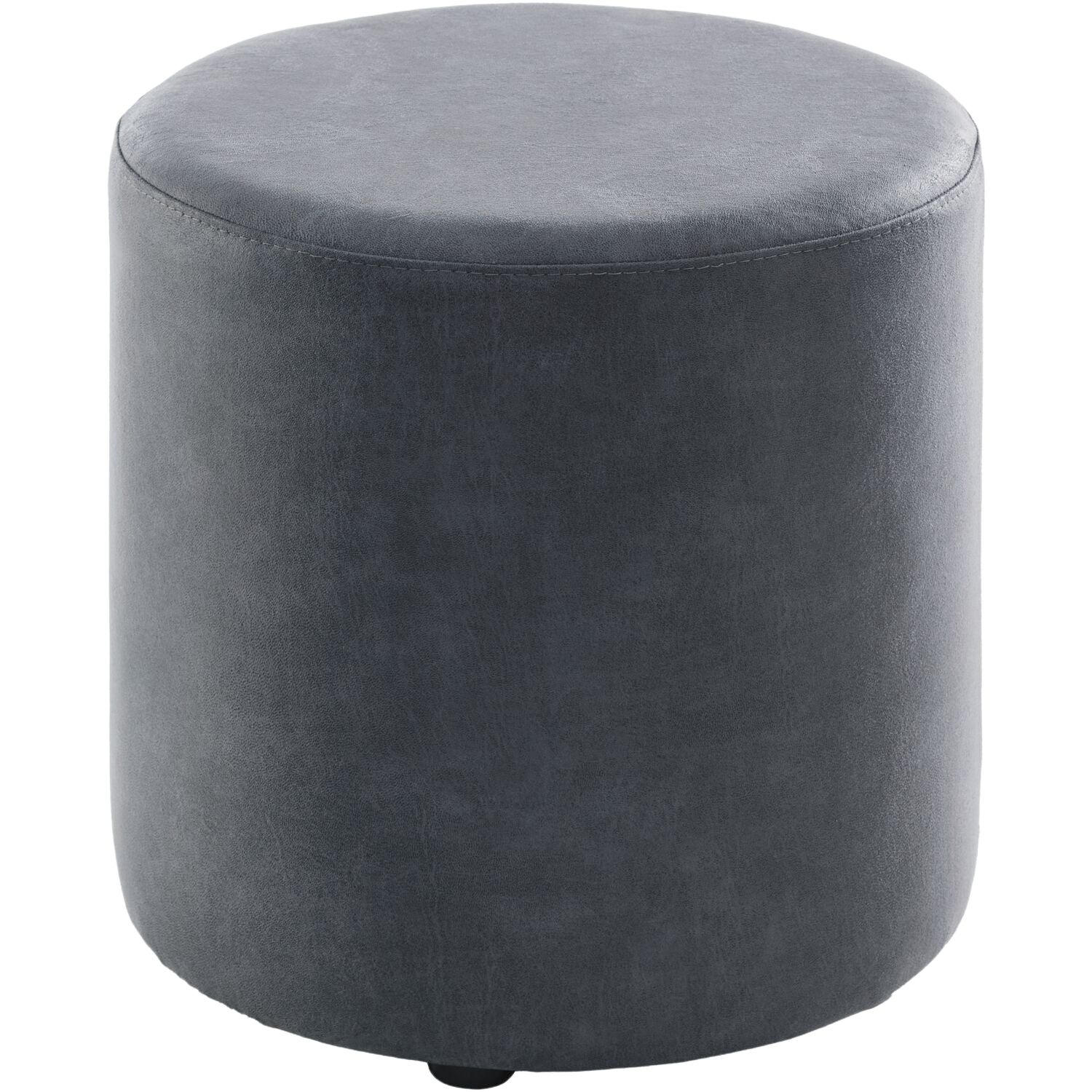 Poef Roby 45 cm microleder donkerblauw rond