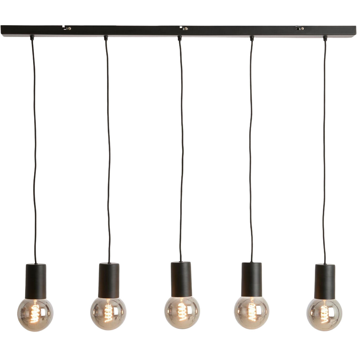 Hanglamp Trecate mat zwart 5-lichts