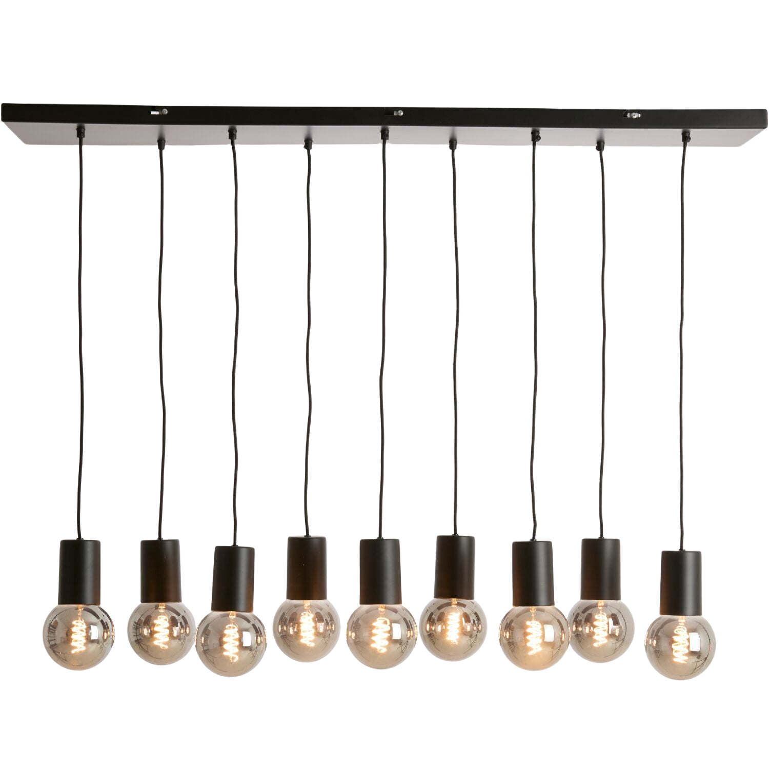 Hanglamp Trecate mat zwart 9-lichts