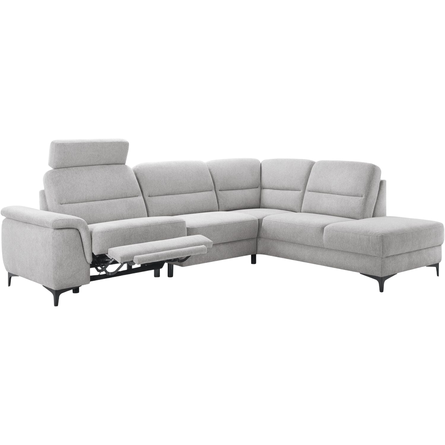 Hoekbank rechts Mirtho grijs relaxfunctie excellent comfort