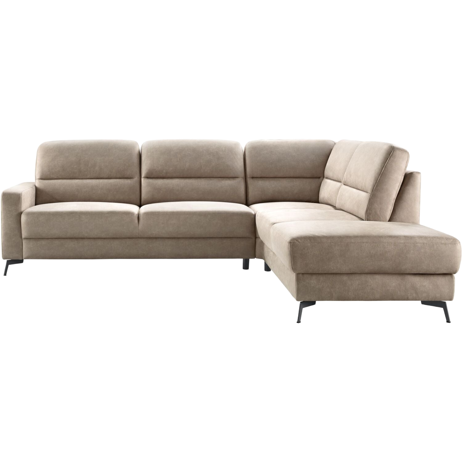 Hoekbank rechts Mirtho microleder taupe excellent comfort
