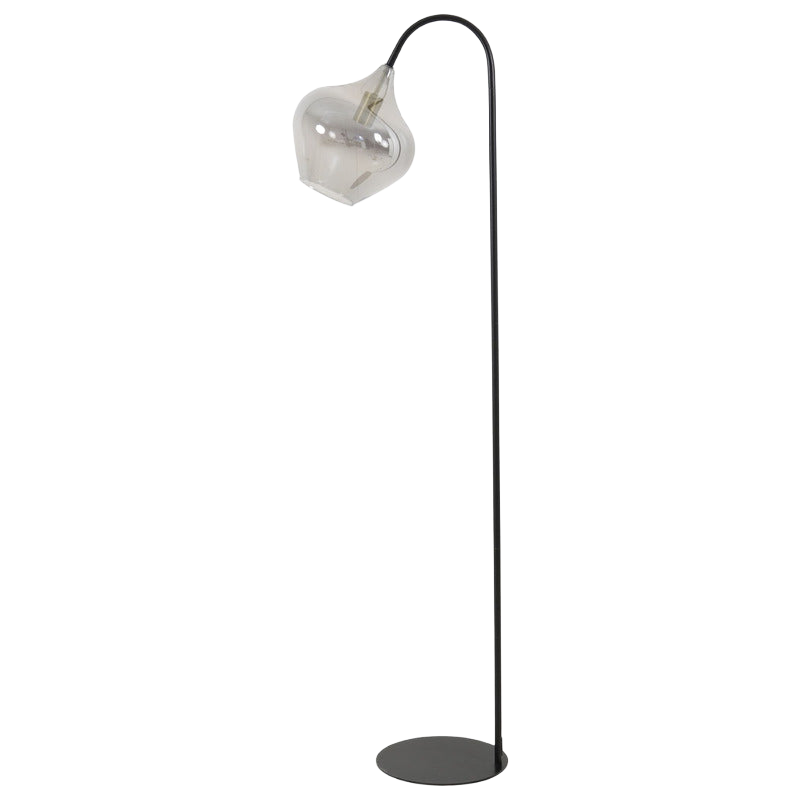 Vloerlamp Rakel mat zwart smoked glas