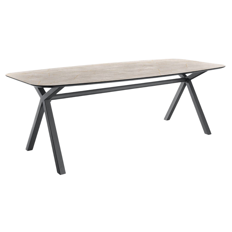 Eettafel Canarias tonvormig HPL brons 220x100cm