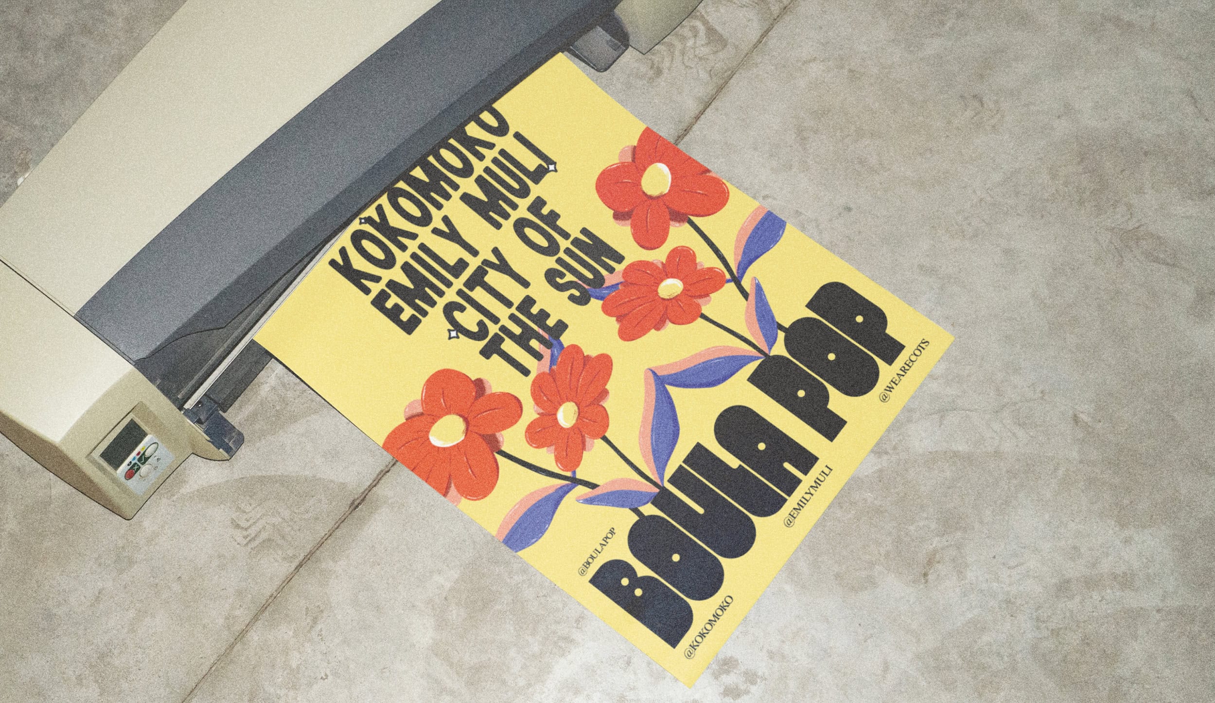 Printed posters design for concerts for Boula Pop, association hosting concerts by emerging artists