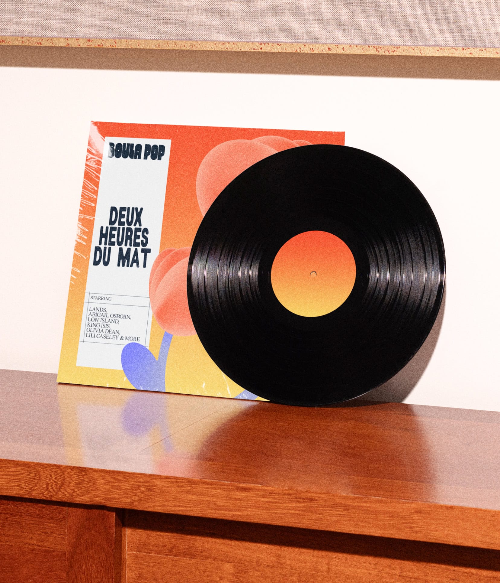 Vinyl cover Deux Heures du Mat design for Boula Pop, association hosting concerts by emerging artists