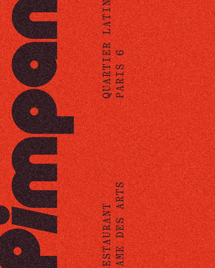 Logotype focus for Pimpan restaurant in Dame des Arts Hotel in Paris