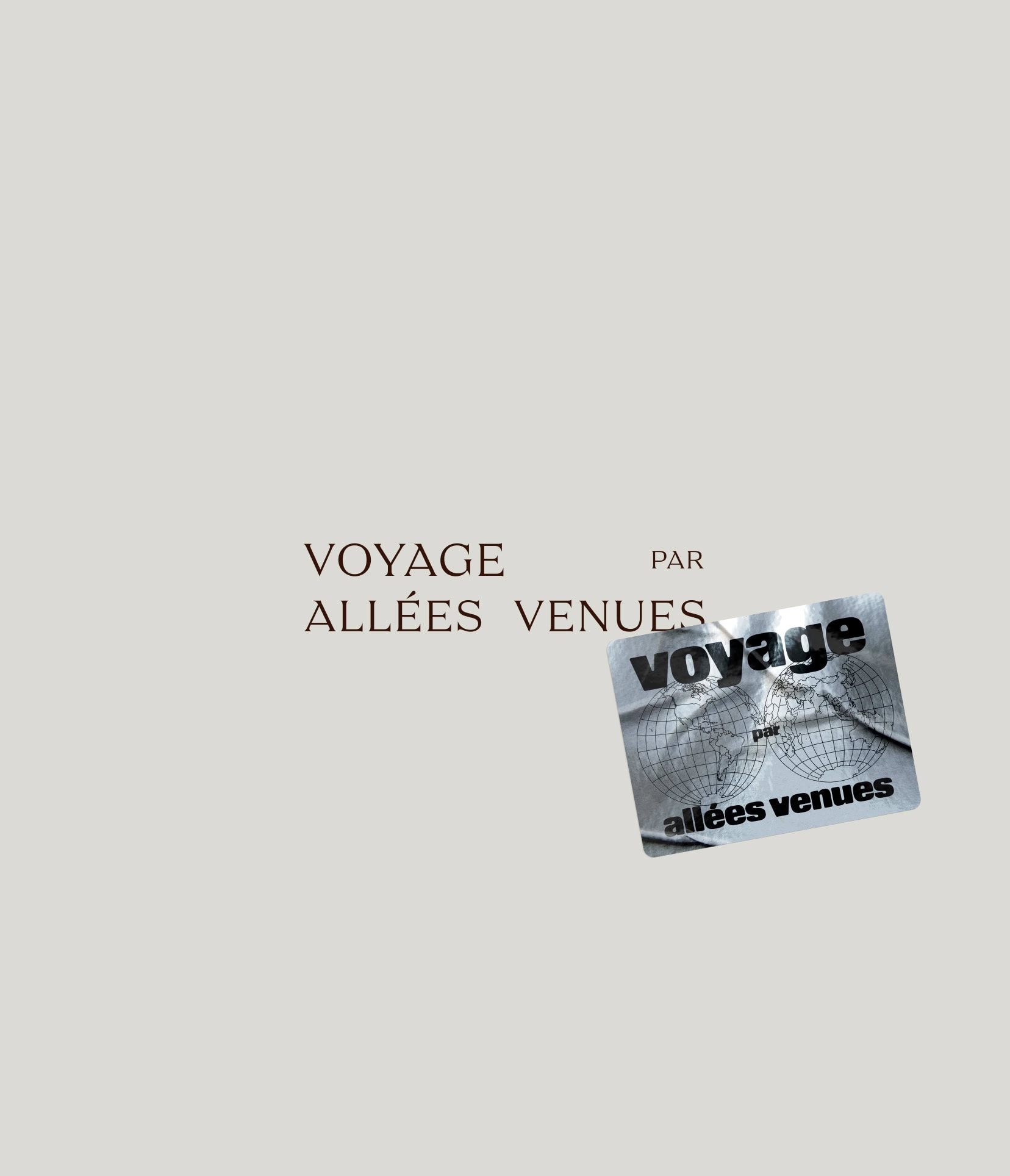 Main logotype and silver sticker for Voyage parAllees Venues luxury travel agency