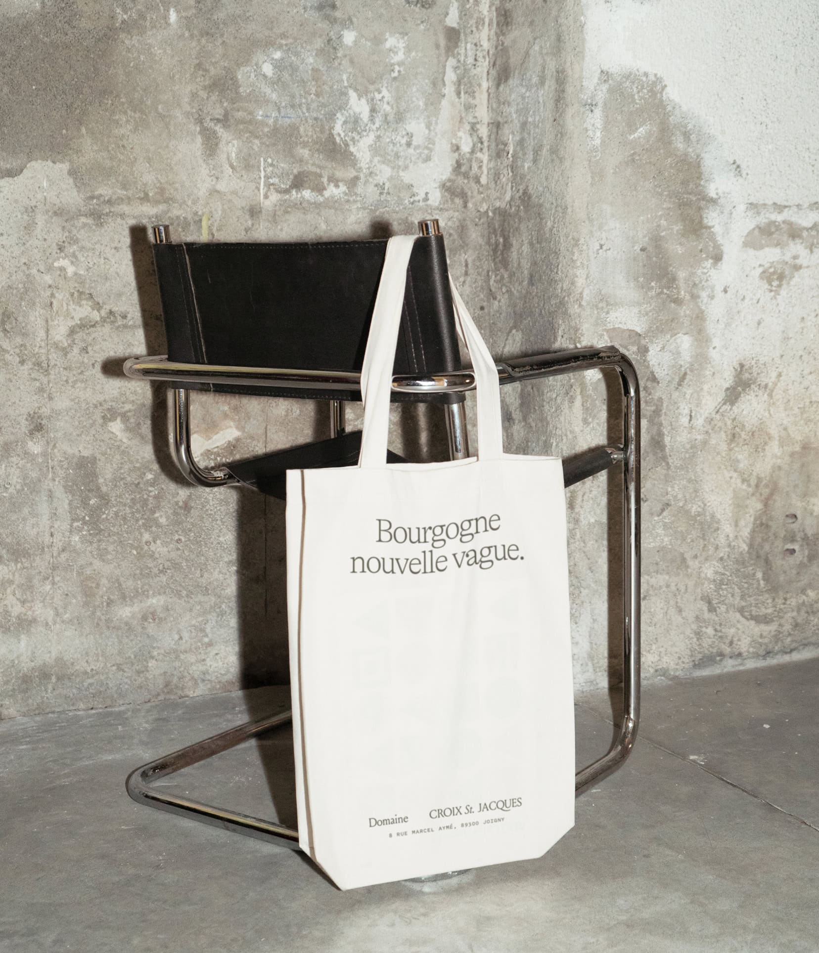 Tote bag design for Domaine Croix Saint Jacques, a Burgundy wine producer