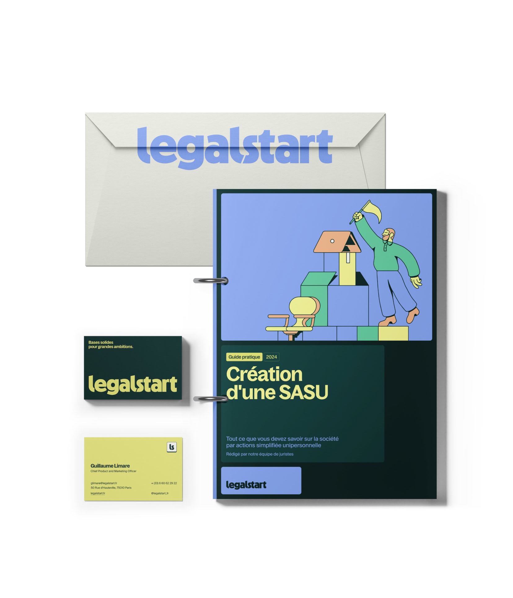 Stationery set design for Legalstart, French legal tech that helps entrepreneurs