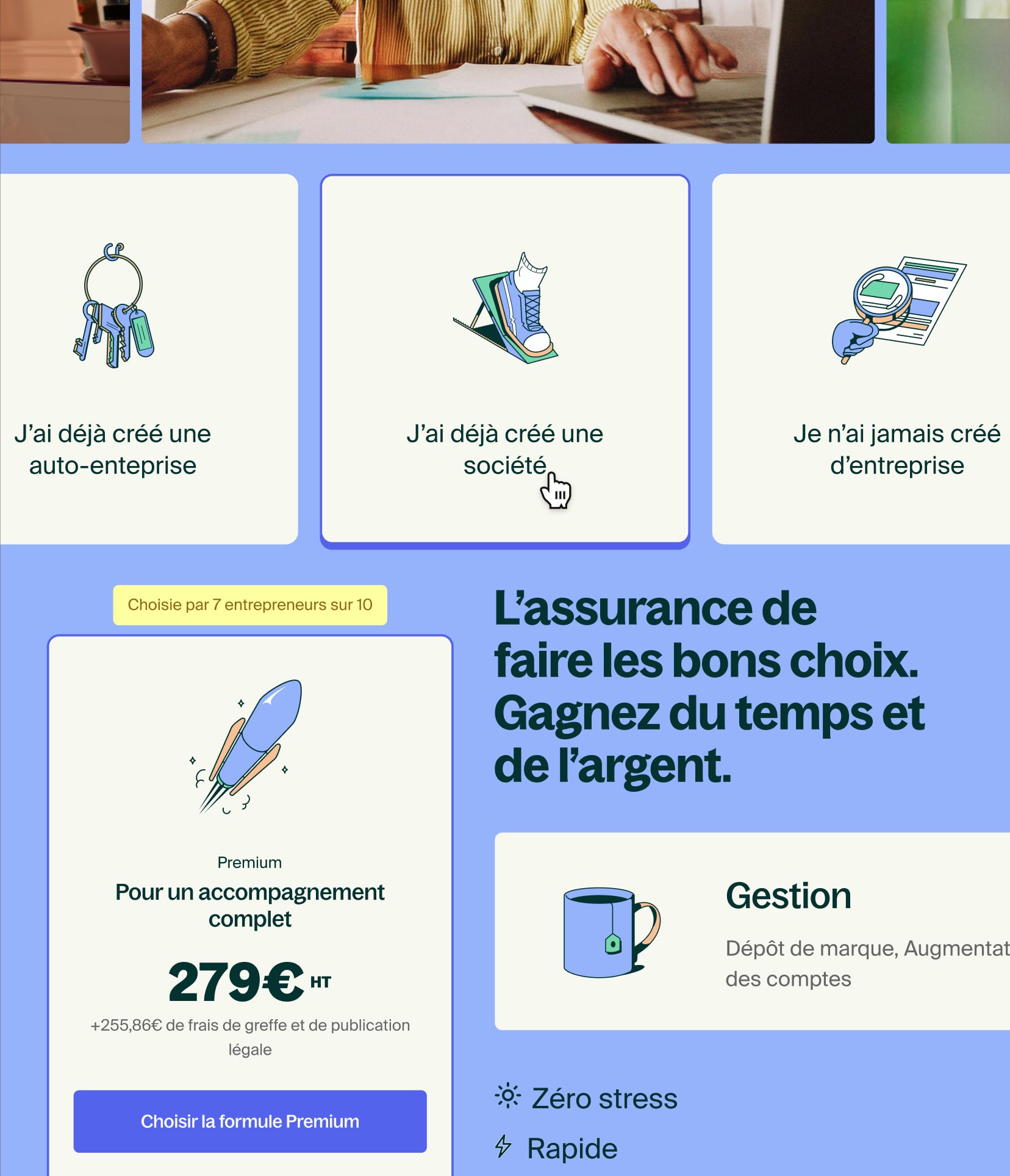 Interface digital components design for Legalstart, French legal tech that helps entrepreneurs