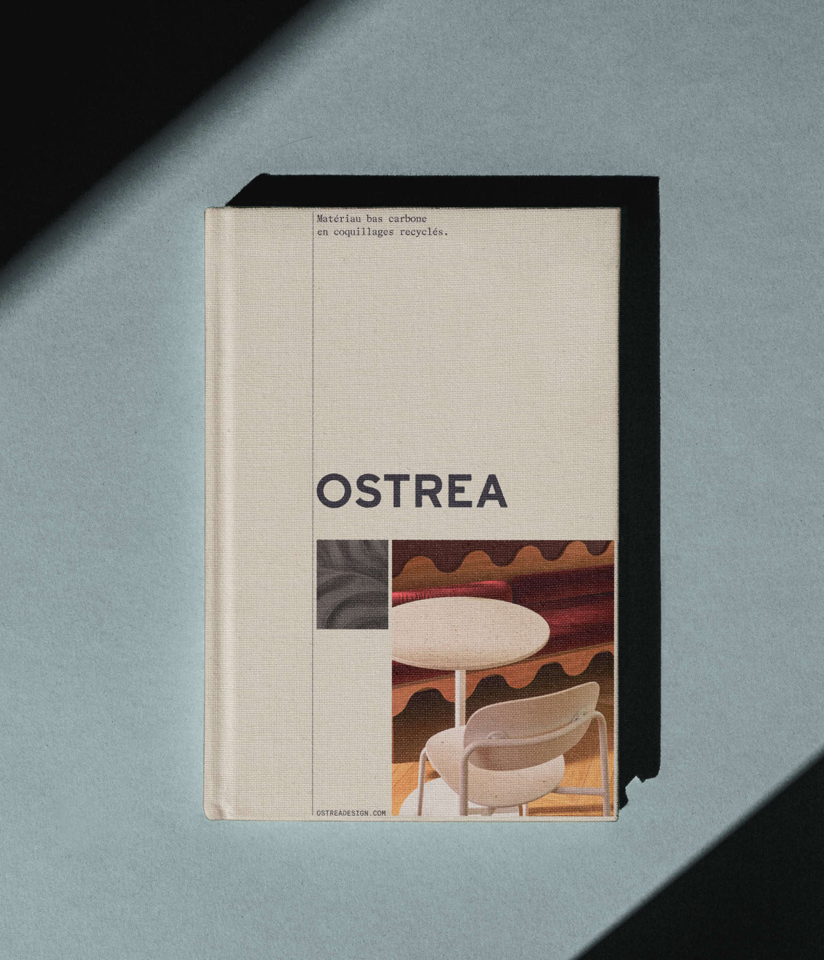Catalog cover design for Ostrea, materials from the sea brand