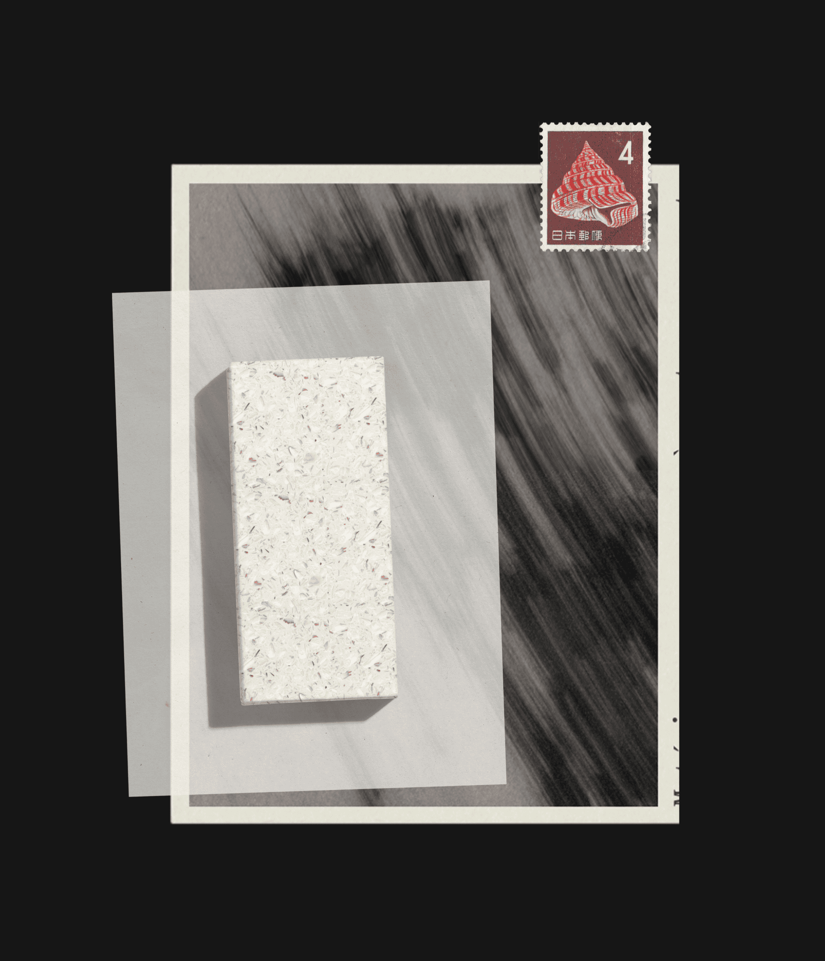 Texture and photography patchwork for Ostrea, materials from the sea brand