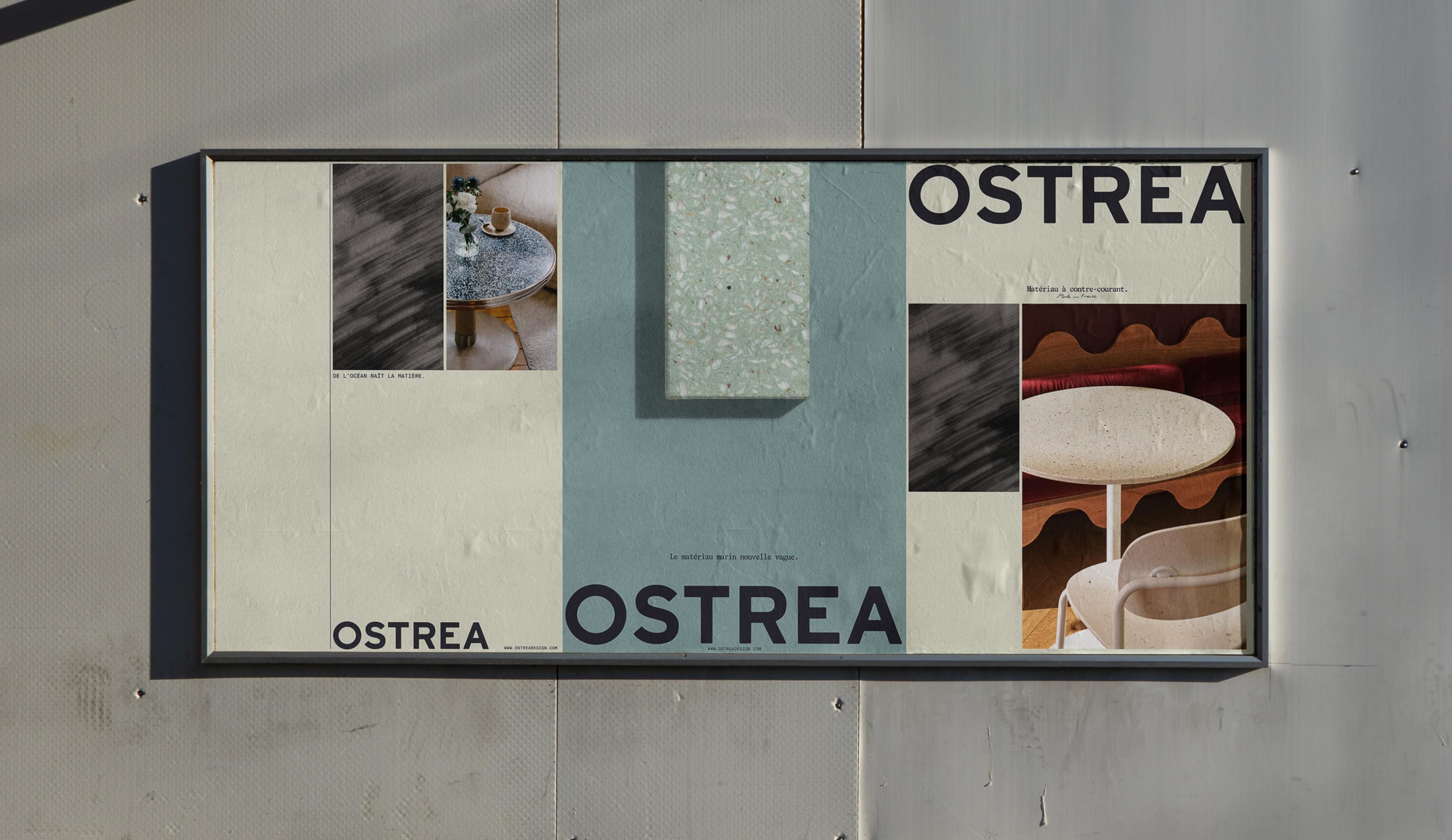 Posters set design for Ostrea, materials from the sea brand