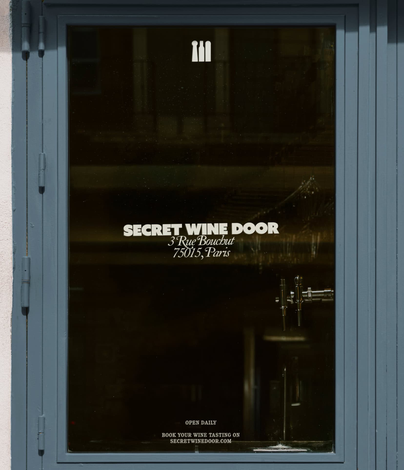 Storefront for Secret Wine Door, wine tastings and wine club delivery