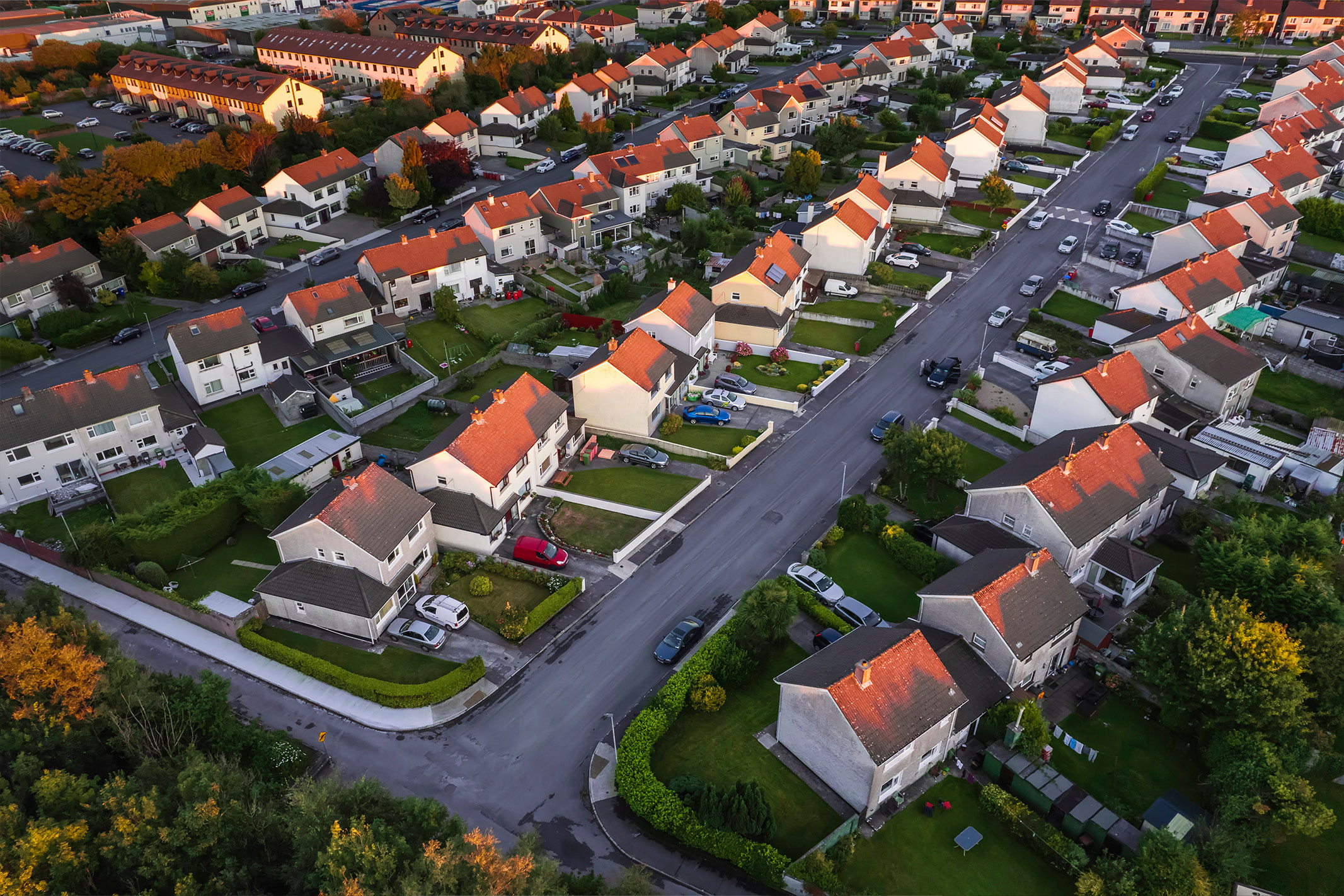 Aerial view of a UK housing development representing property investment opportunities