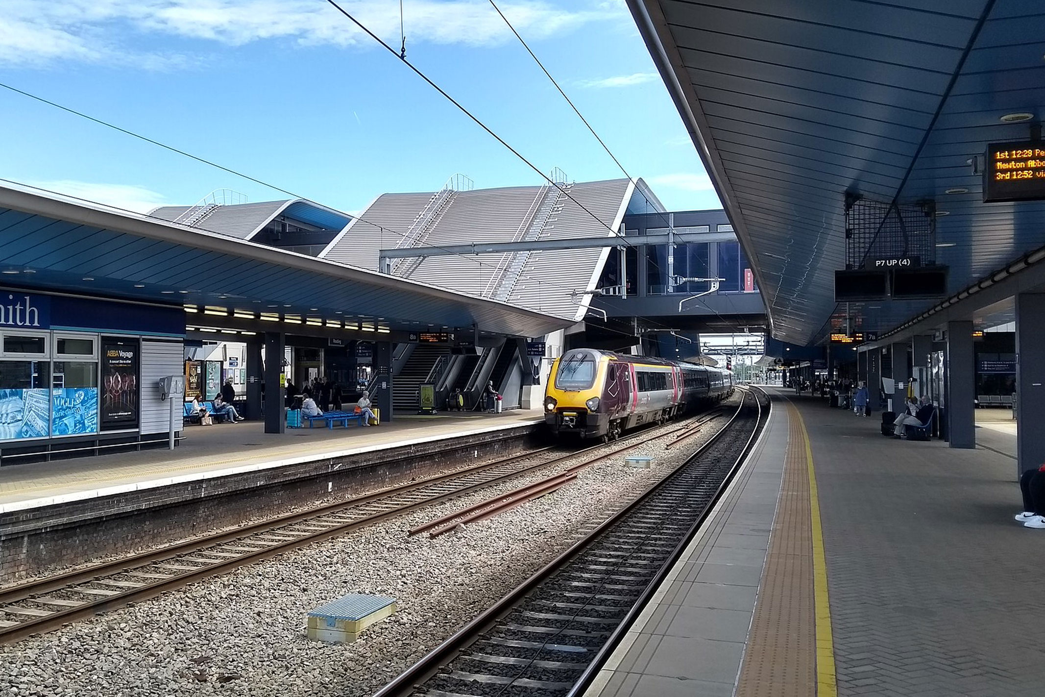 Reading railway station in Berkshire, a major transport hub for commuters.