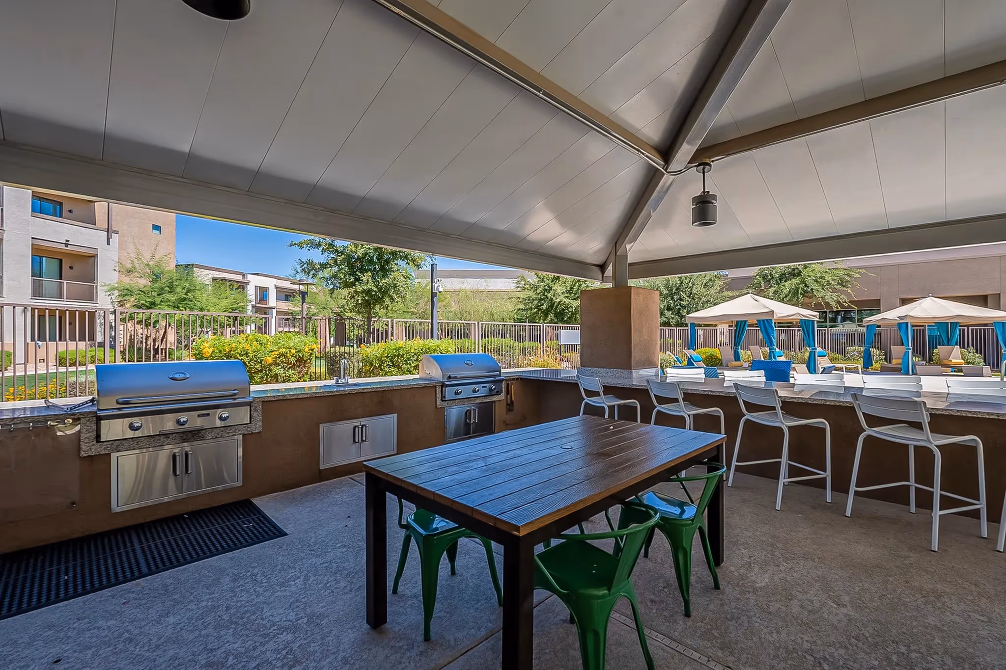 patio area by pool
