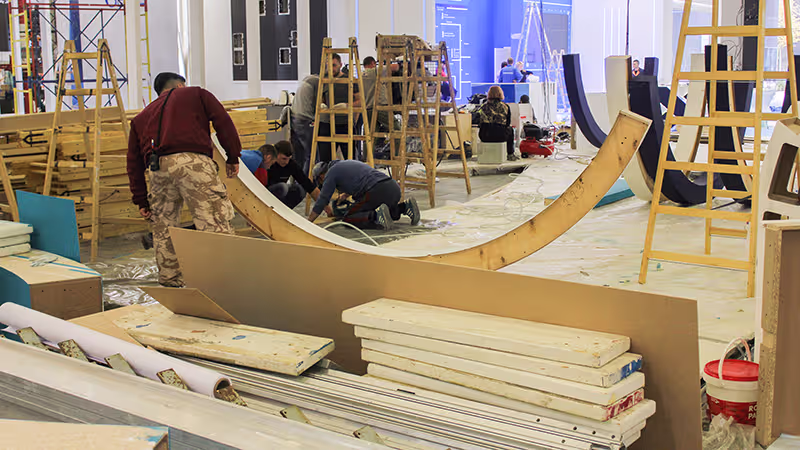 Timelapse of Exhibition Stand Construction.