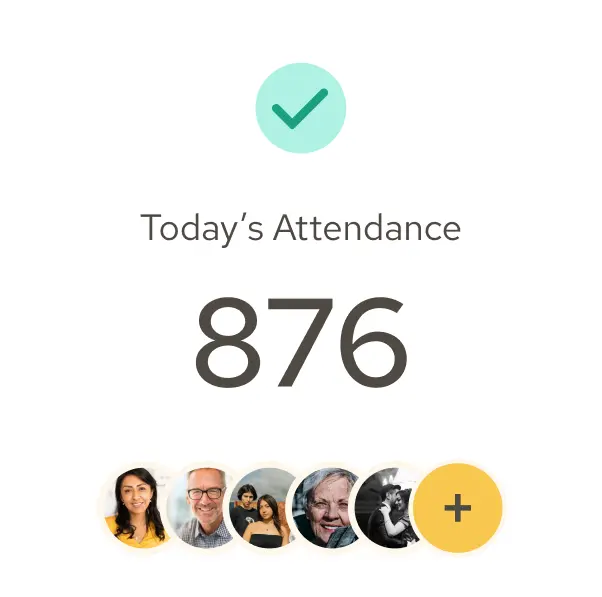 UI showing 876 in attendance