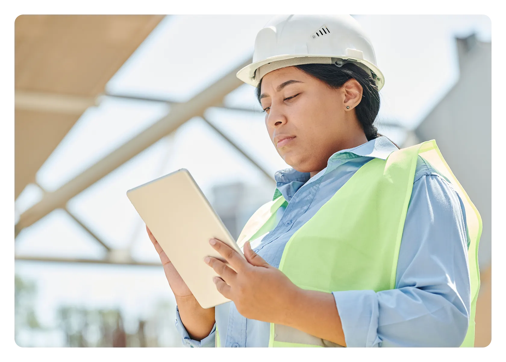 Safety evidence and inspection work at a construction site.