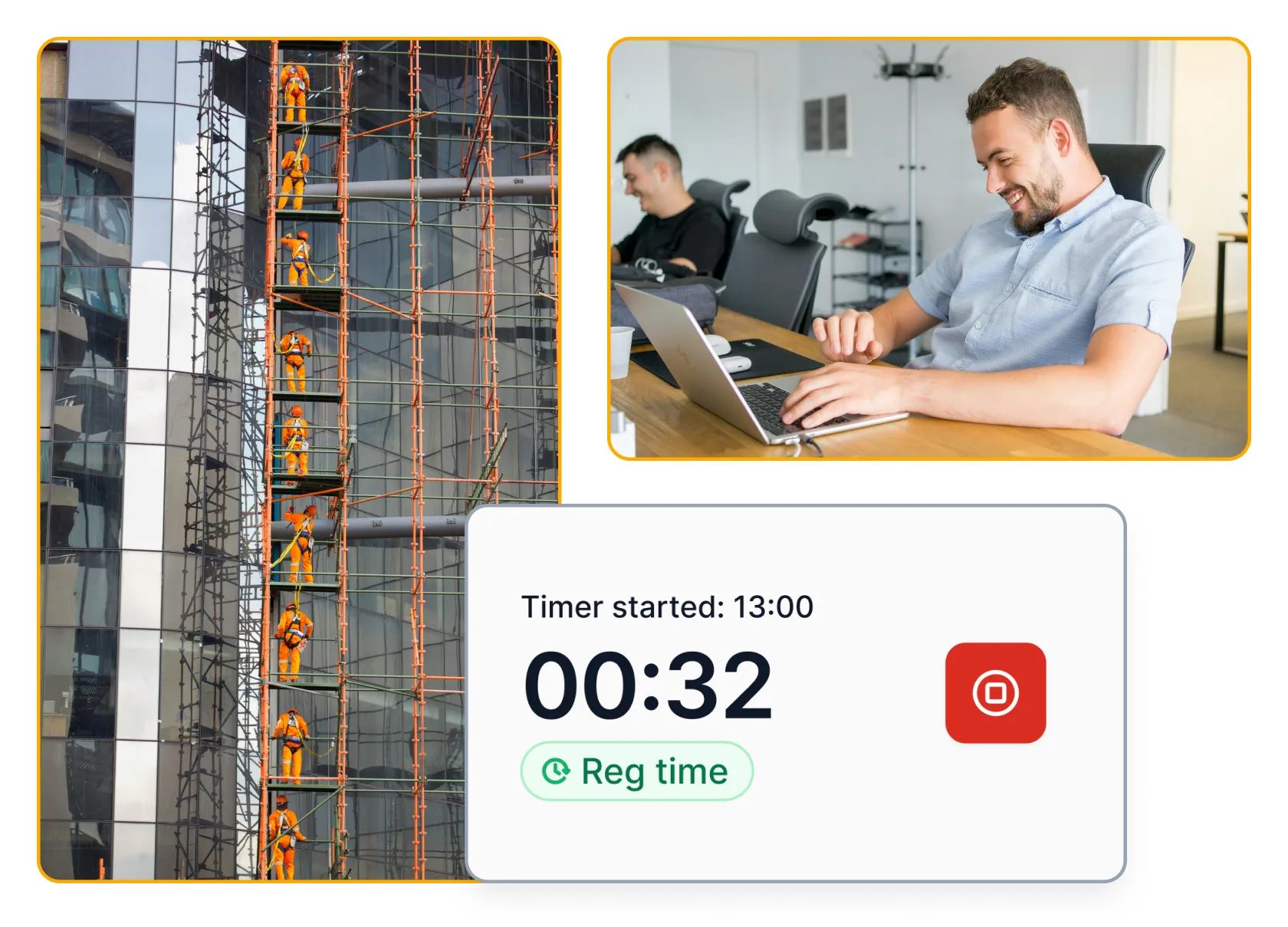 Time recorded from mobile and desktop in iPro Suite.