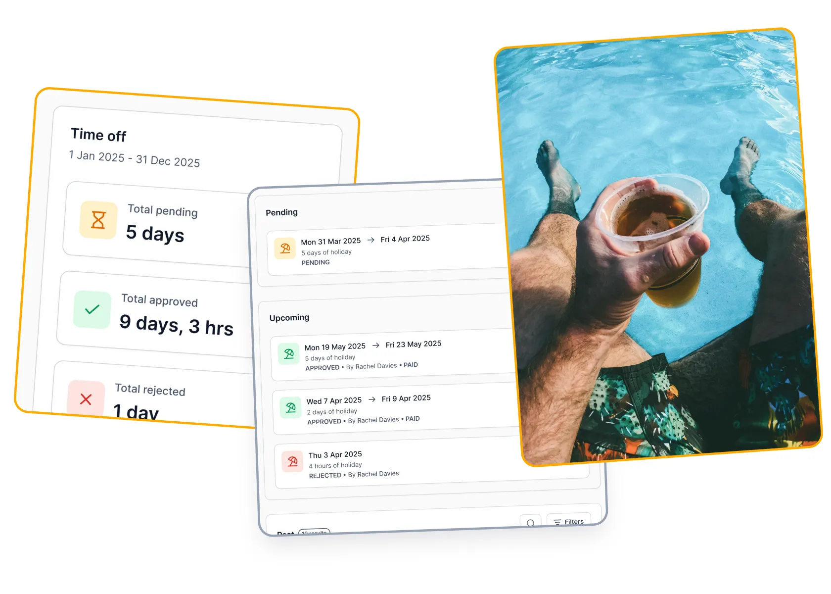 Time-off request status and history in iPro Suite.