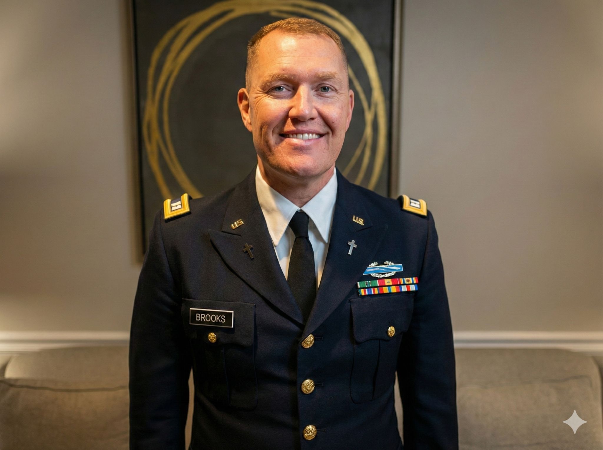 Joshua Brooks, founder of Exponential Advisors, in his U.S. Army dress uniform