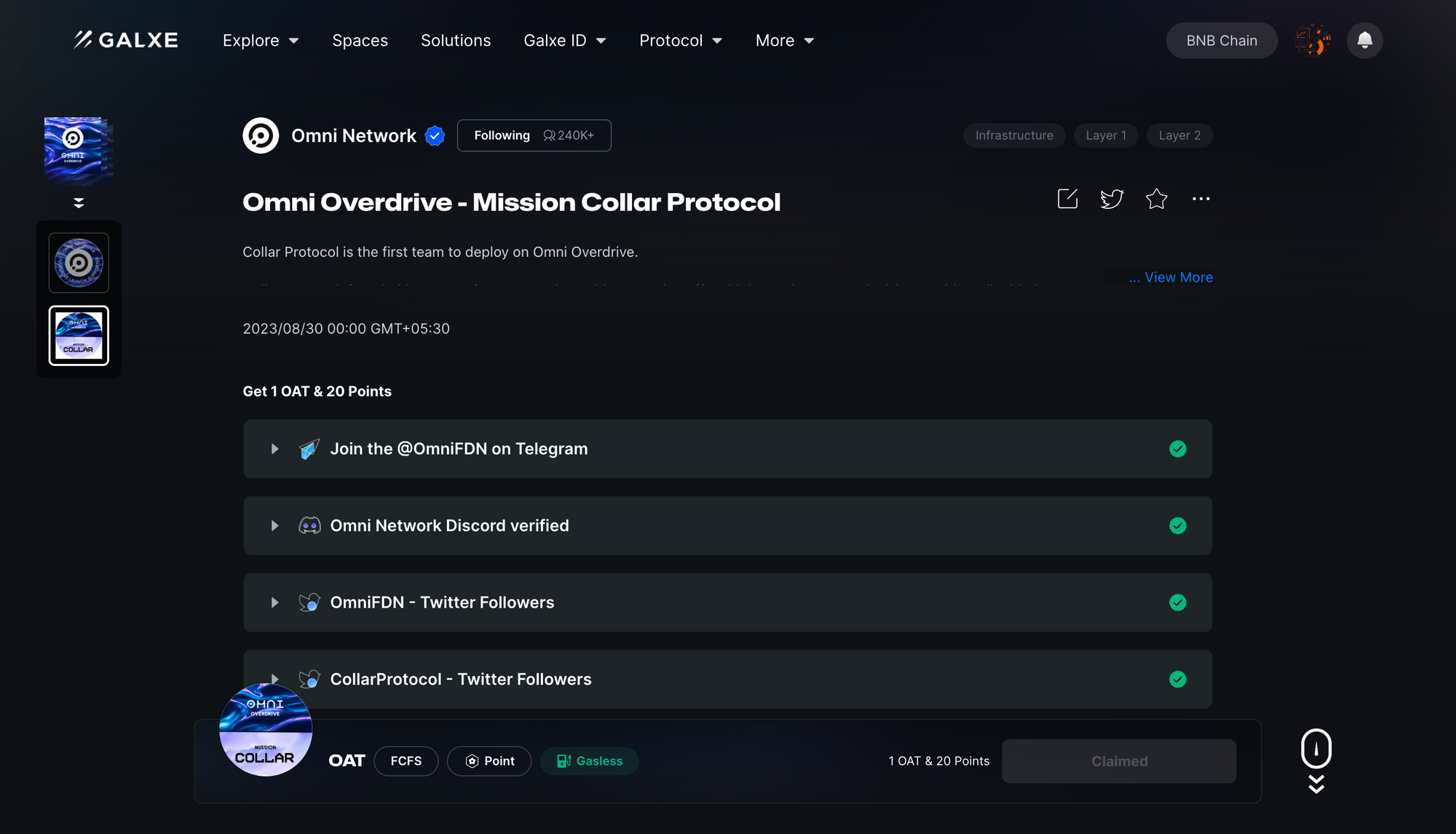 Mint Your Collar Protocol Mission OAT