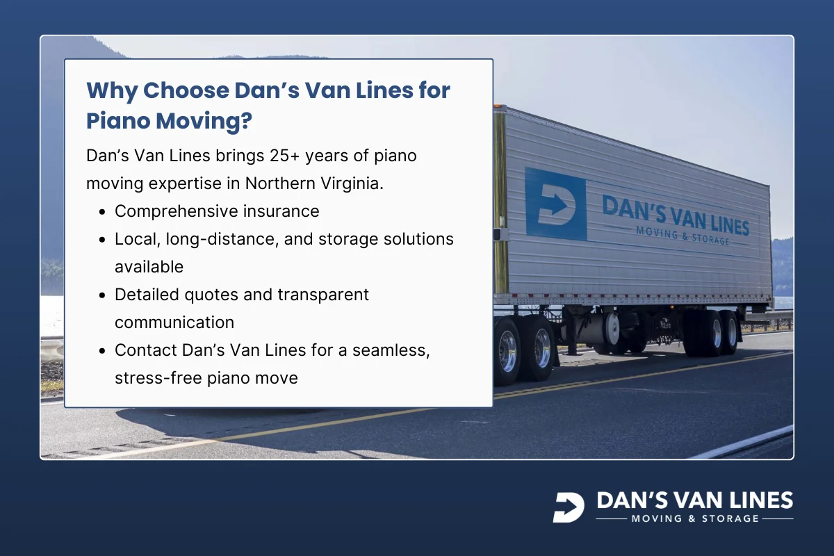 Why Choose Dan’s Van Lines for Piano Moving in Northern Virginia?