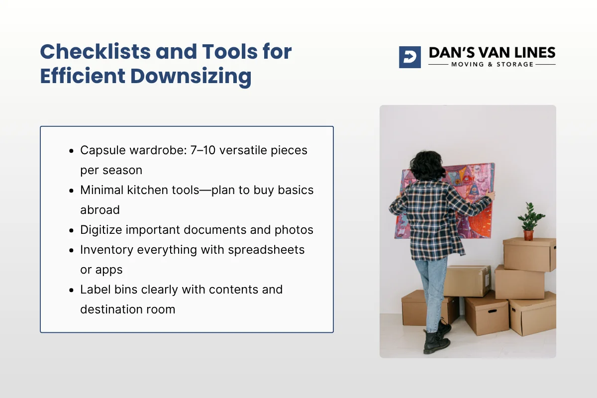 Checklists and Tools for Efficient Downsizing